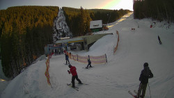 Modrá sjezdovka - dojezd k lanové dráze