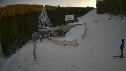 Modrá sjezdovka - dojezd k lanové dráze