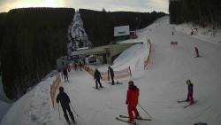 Modrá sjezdovka - dojezd k lanové dráze