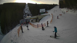 Modrá sjezdovka - dojezd k lanové dráze