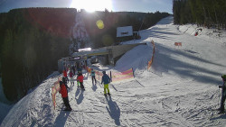 Modrá sjezdovka - dojezd k lanové dráze