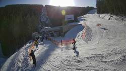 Modrá sjezdovka - dojezd k lanové dráze