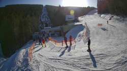 Modrá sjezdovka - dojezd k lanové dráze