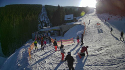 Modrá sjezdovka - dojezd k lanové dráze