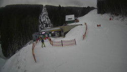 Modrá sjezdovka - dojezd k lanové dráze