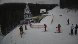 Modrá sjezdovka - dojezd k lanové dráze