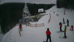 Modrá sjezdovka - dojezd k lanové dráze