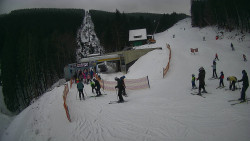 Modrá sjezdovka - dojezd k lanové dráze