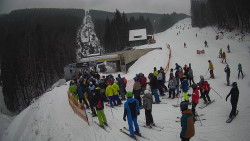 Modrá sjezdovka - dojezd k lanové dráze