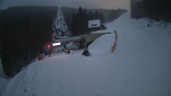 Modrá sjezdovka - dojezd k lanové dráze