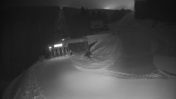 Modrá sjezdovka - dojezd k lanové dráze