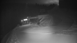 Modrá sjezdovka - dojezd k lanové dráze