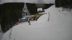 Modrá sjezdovka - dojezd k lanové dráze