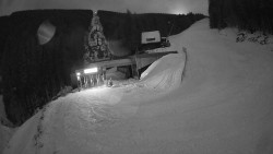 Modrá sjezdovka - dojezd k lanové dráze