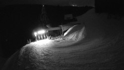 Modrá sjezdovka - dojezd k lanové dráze