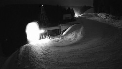 Modrá sjezdovka - dojezd k lanové dráze