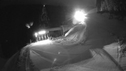 Modrá sjezdovka - dojezd k lanové dráze