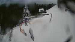 Modrá sjezdovka - dojezd k lanové dráze