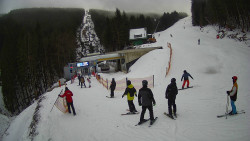 Modrá sjezdovka - dojezd k lanové dráze