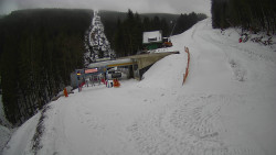 Modrá sjezdovka - dojezd k lanové dráze