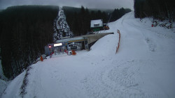 Modrá sjezdovka - dojezd k lanové dráze