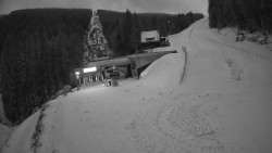 Modrá sjezdovka - dojezd k lanové dráze