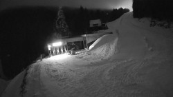 Modrá sjezdovka - dojezd k lanové dráze