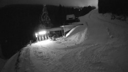 Modrá sjezdovka - dojezd k lanové dráze