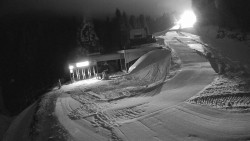 Modrá sjezdovka - dojezd k lanové dráze