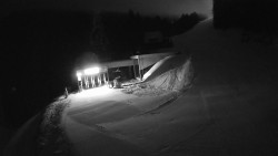 Modrá sjezdovka - dojezd k lanové dráze