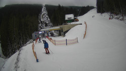 Modrá sjezdovka - dojezd k lanové dráze