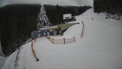 Modrá sjezdovka - dojezd k lanové dráze