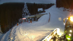 Modrá sjezdovka - dojezd k lanové dráze