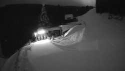 Modrá sjezdovka - dojezd k lanové dráze