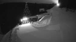 Modrá sjezdovka - dojezd k lanové dráze