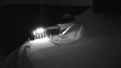 Modrá sjezdovka - dojezd k lanové dráze