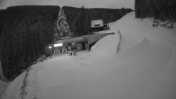 Modrá sjezdovka - dojezd k lanové dráze