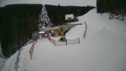 Modrá sjezdovka - dojezd k lanové dráze