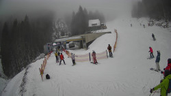 Modrá sjezdovka - dojezd k lanové dráze