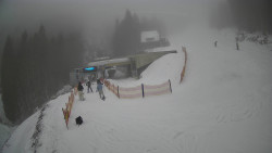 Modrá sjezdovka - dojezd k lanové dráze