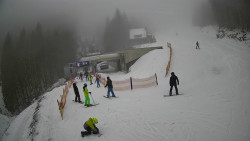 Modrá sjezdovka - dojezd k lanové dráze