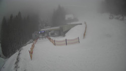 Modrá sjezdovka - dojezd k lanové dráze