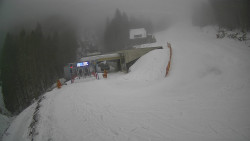 Modrá sjezdovka - dojezd k lanové dráze