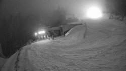 Modrá sjezdovka - dojezd k lanové dráze