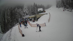 Modrá sjezdovka - dojezd k lanové dráze