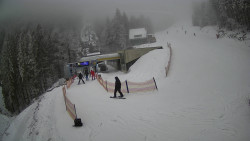 Modrá sjezdovka - dojezd k lanové dráze