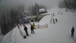 Modrá sjezdovka - dojezd k lanové dráze