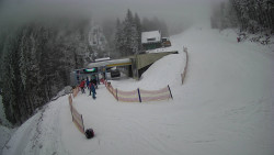 Modrá sjezdovka - dojezd k lanové dráze