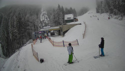 Modrá sjezdovka - dojezd k lanové dráze