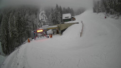 Modrá sjezdovka - dojezd k lanové dráze